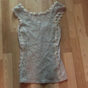 Express XS Cream Lace Tank Top